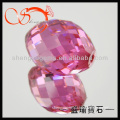 irregular shape pink cz stones with full hole(CZSP0058-16X22mm)